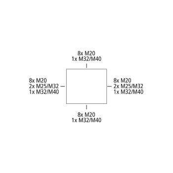 Spelsberg TK PC 3625-16-tm Leergehäuse, metrische Vorprägungen, IP66, 361x254x165 mm grau/transparent (13751201)