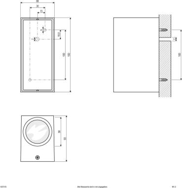 EVN Wandanbau, 2-flmg. (up + down), IP44, GU10, max. 2x 11W, 230V, anthrazit (637315)