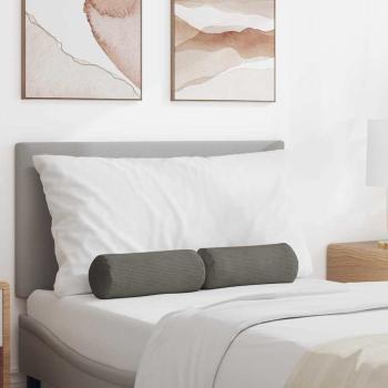 ARDEBO.de - Bolsterkissen 2 pcs Hellgrau Ø 15 x 40 cm Cordstoff