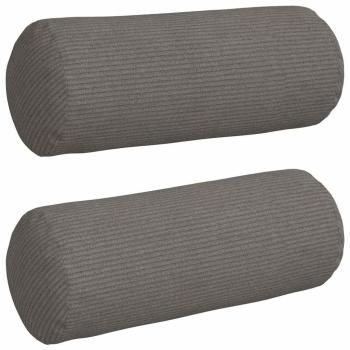 Bolsterkissen 2 pcs Hellgrau Ø 15 x 40 cm Cordstoff