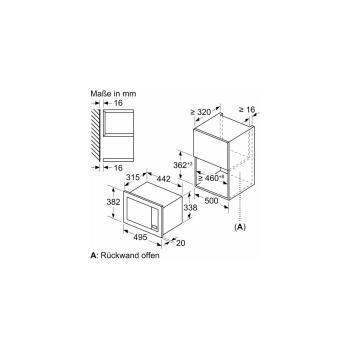 Neff HLAWG25S3 Einbau-Mikrowelle, 800W, 20L, Easy Clock, LED Display, LED Beleuchtung, EasyClean, schwarz