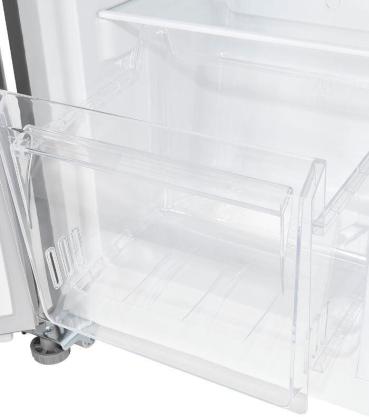 Exquisit SBS46-040E Stand Side-by-Side Kombination, 91 cm breit, 442 L, NoFrost, LED Beleuchtung, Temperaturregelung, Umluftventilator, Schnellkühlen und Schnellgefrieren, inoxlook-az