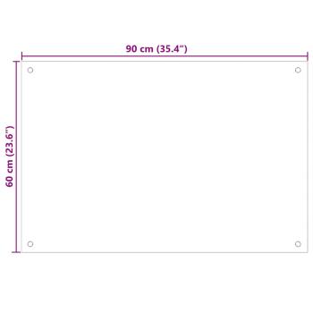 Küchenrückwand 2 pcs Weiß 90 x 60 cm Gehärtetes Glas