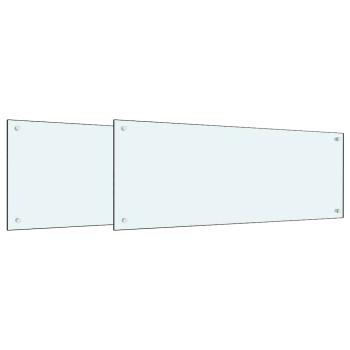 Küchenrückwand 2 pcs Weiß 100 x 40 cm Gehärtetes Glas