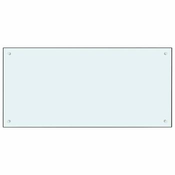 Küchenrückwand 2 pcs Weiß 100 x 50 cm Gehärtetes Glas