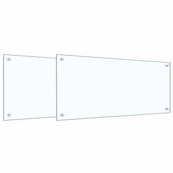 Küchenrückwand 2 pcs Transparent 90 x 40 cm Gehärtetes Glas
