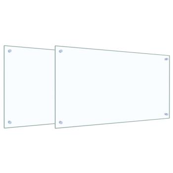 Küchenrückwand 2 pcs Transparent 90 x 50 cm Gehärtetes Glas
