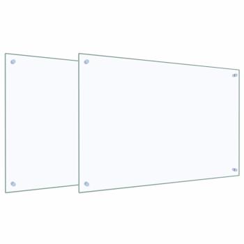 Küchenrückwand 2 pcs Transparent 90 x 60 cm Gehärtetes Glas