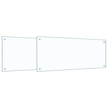 Küchenrückwand 2 pcs Transparent 100 x 40 cm Gehärtetes Glas
