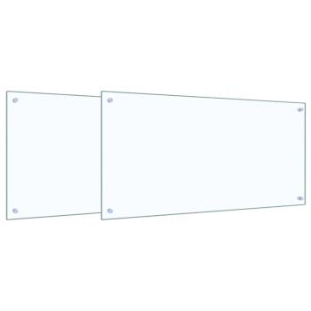 Küchenrückwand 2 pcs Transparent 100 x 50 cm Gehärtetes Glas