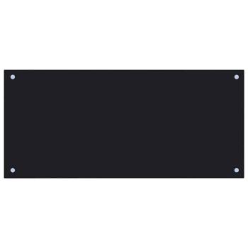 Küchenrückwand 2 pcs Schwarz 90 x 40 cm Gehärtetes Glas