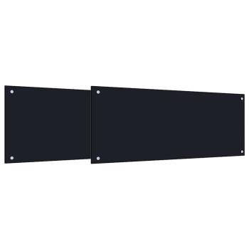 Küchenrückwand 2 pcs Schwarz 100 x 40 cm Gehärtetes Glas