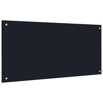 ARDEBO.de - Küchenrückwand 2 pcs Schwarz 100 x 50 cm Gehärtetes Glas