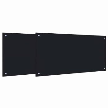 Küchenrückwand 2 stk. Schwarz 100 x 50 cm Gehärtetes Glas