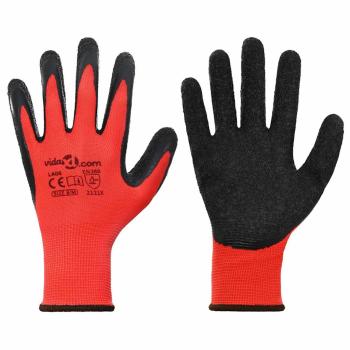 Arbeitshandschuhe 24 pcs Rot und Schwarz 8 / m Latexbeschichtung