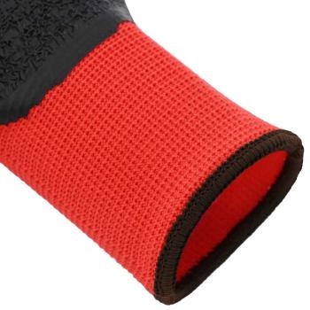 Arbeitshandschuhe 24 pcs Rot und Schwarz 8 / m Latexbeschichtung