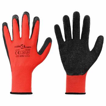 Arbeitshandschuhe 12 pcs Rot und Schwarz 10 / XL