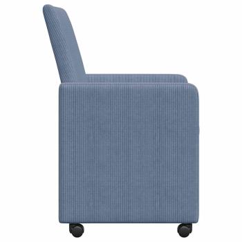 Esszimmerstühle mit Rädern 2 pcs Blau 57 x 66 x 94 cm Cordstoff