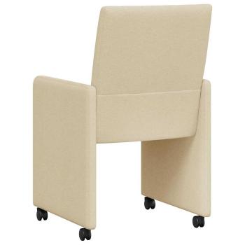 Esszimmerstühle mit Rädern 2 pcs Creme 58 x 65 x 94 cm Stoff