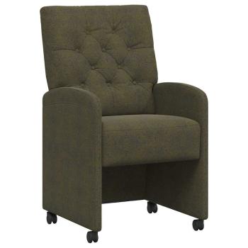 Esszimmerstühle mit Rädern 2 pcs Armeegrün 58 x 67 x 97 cm