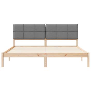 Bettgestell mit gepolstertem Kopfteil Hellgrau 180 x 200 cm