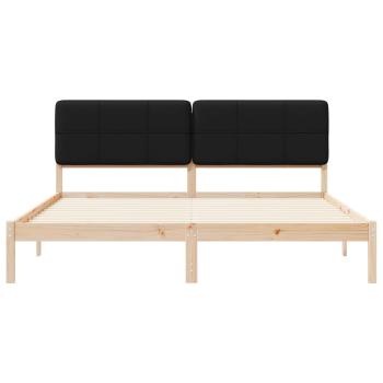 Bettgestell mit gepolstertem Kopfteil Schwarz 180 x 200 cm