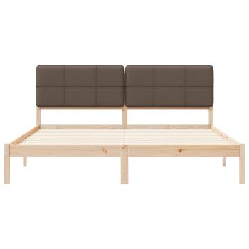 Bettgestell mit gepolstertem Kopfteil Taupe 180 x 200 cm