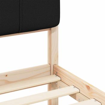 Bettgestell mit gepolstertem Kopfteil Schwarz 160 x 200 cm