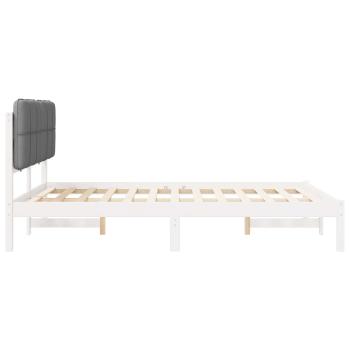 Bettgestell mit gepolstertem Kopfteil Hellgrau 140 x 200 cm