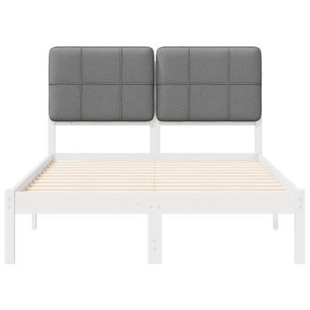 Bettgestell mit gepolstertem Kopfteil Hellgrau 120 x 200 cm