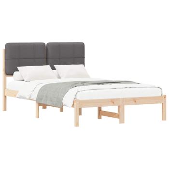 ARDEBO.de - Bettgestell mit gepolstertem Kopfteil Dunkelgrau 120 x 190 cm