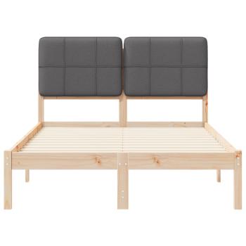 Bettgestell mit gepolstertem Kopfteil Dunkelgrau 120 x 190 cm
