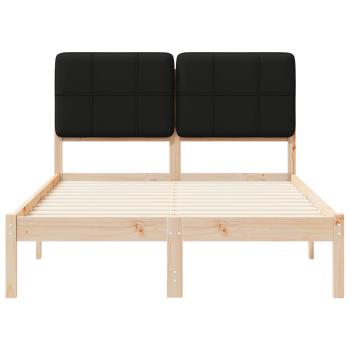 Bettgestell mit gepolstertem Kopfteil Schwarz 120 x 190 cm