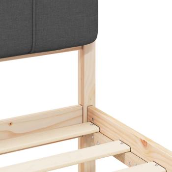 Bettgestell mit gepolstertem Kopfteil Dunkelgrau 100 x 200 cm
