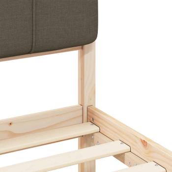 Bettgestell mit gepolstertem Kopfteil Taupe 80 x 200 cm