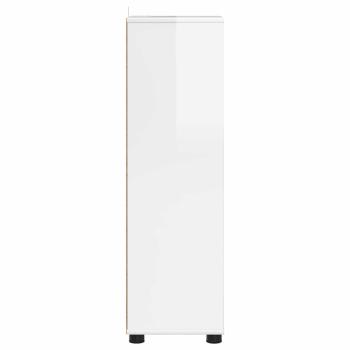 Badezimmerschrank mit Regal Hochglanz Weiß 30,5 x 30 x 101 cm