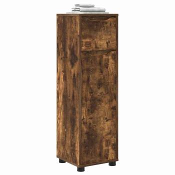 Badezimmerschrank mit Tür Geräucherte Eiche 30,5 x 30 x 101 cm