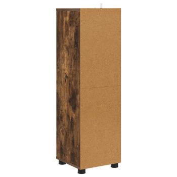 Badezimmerschrank mit Tür Geräucherte Eiche 30,5 x 30 x 101 cm