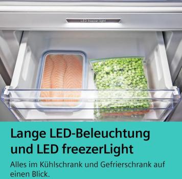 Siemens KG49NSBBF iQ700 Stand Kühl-Gefrierkombination, 70 cm breit, 440 L, noFrost , dimLight, superKühlen, SuperGefrieren, schwarz