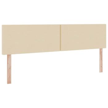ARDEBO.de - Bett mit LED-Lichtleisten mit Kopfteil Creme 160 x 200 cm Stoff