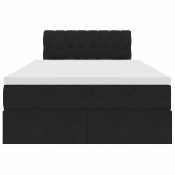 Bett mit LED-Lichtleisten Schwarz 120 x 200 cm Samt