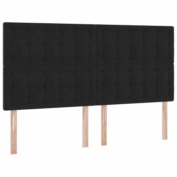 Bett mit LED-Lichtleisten mit Kopfteil Schwarz 160 x 200 cm PVC