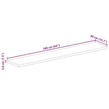 Tischplatte 160x40x3,8 cm Rechteckig Massivholz Mango