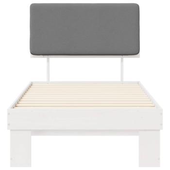 Bettgestell mit gepolstertem Kopfteil Hellgrau 90 x 190 cm