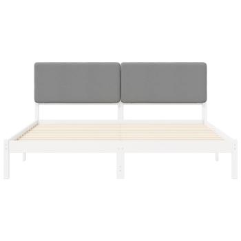 Bettgestell mit gepolstertem Kopfteil Hellgrau 180 x 200 cm