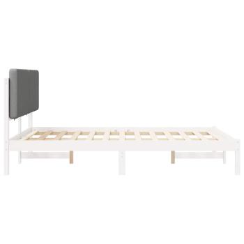 Bettgestell mit gepolstertem Kopfteil Hellgrau 140 x 190 cm