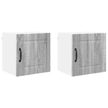 Küchenwandschrank mit Regal 2 pcs Graues Sonoma 40 x 31 x 40 cm