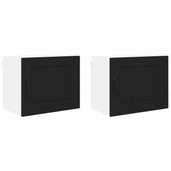 Küchenwandschrank 2 pcs Schwarz 50 x 31 x 40 cm Holzwerkstoff