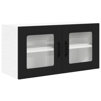 Küchenwandschrank mit Tür Schwarz 80 x 31 x 40 cm Holzwerkstoff