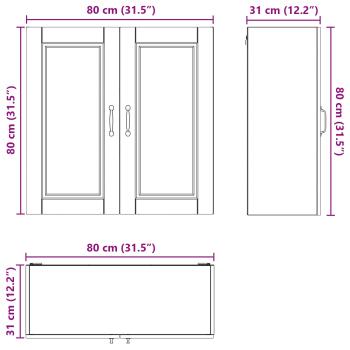 Küchenwandschrank Sonoma-Eiche 80 x 31 x 80 cm Holzwerkstoff